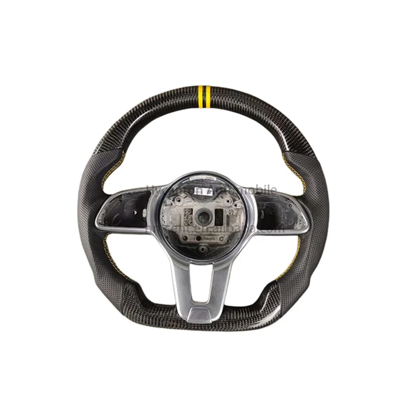 

Высококачественная перфорированная кожа из углеродного волокна для Mercedes Benz A Class B Class C Class AMG C260 GLA GLC GL Автомобильный руль