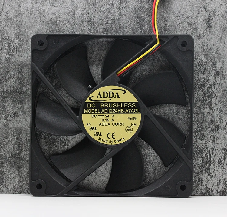 ADDA AD1224HB-A7AGL DC 24V 0.15A 120x120x25mm 3-Wire Server Cooling Fan