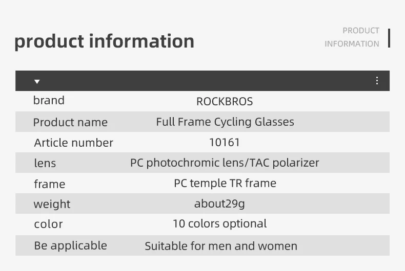 ROCKBROS Fahrrad Brille Photochrome Linse UV400 Sonnenschutz Fahrrad Sonnenbrille Outdoor Sport Brillen MTB Rennrad Brille – Detail 2