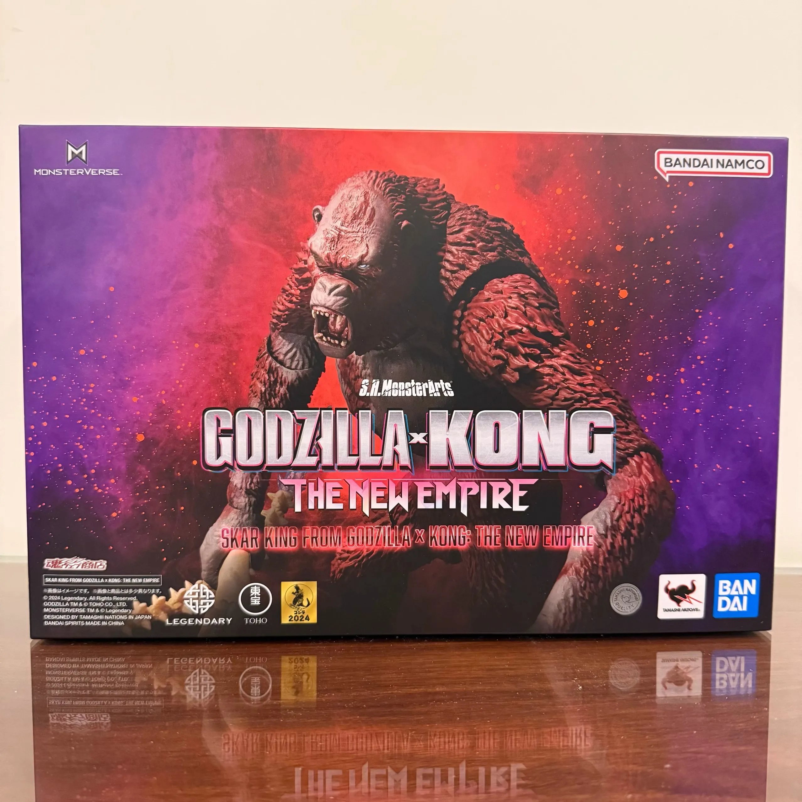 Bandai-Figurine d'action de S.H.Monsterarts, Godzilla X Kong, Skar King, le nouveau compromis, décoration de chambre, cadeau d'anniversaire