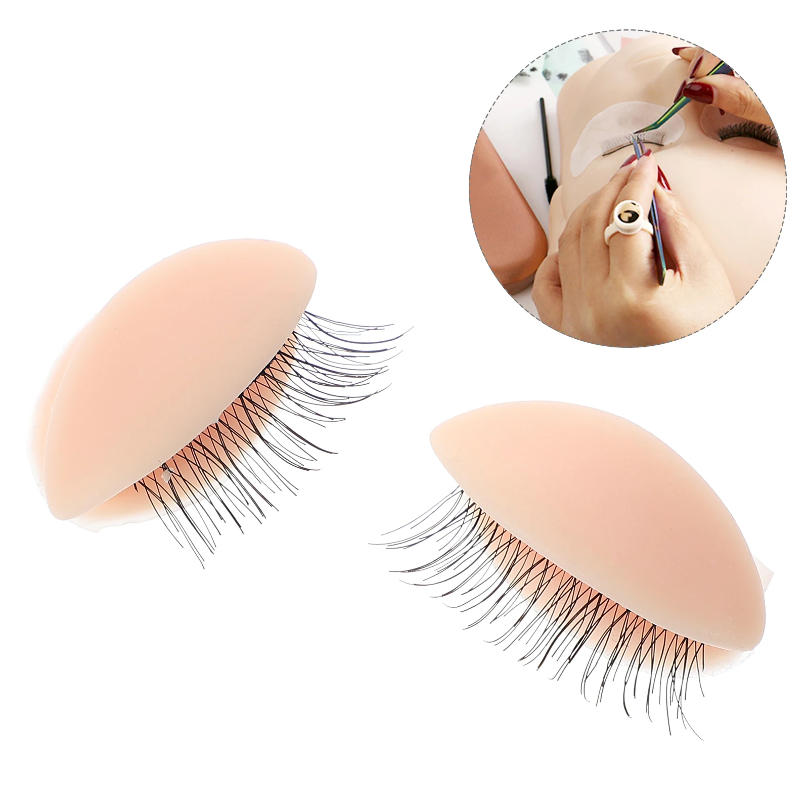 속눈썹 눈꺼풀 교체용 재사용 가능 메이크업 연습 키트 실리카겔 속눈썹 연장 트레이닝 도구 (속눈썹 연습용 가짜 속눈썹)