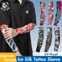 Musion Anti UV Dust Tattoo Polyester Sleeves Seamless Hand Sock Arm Sleeves Motorcycle Bicycle Unisex Tattoo Sleeve Set A Pair