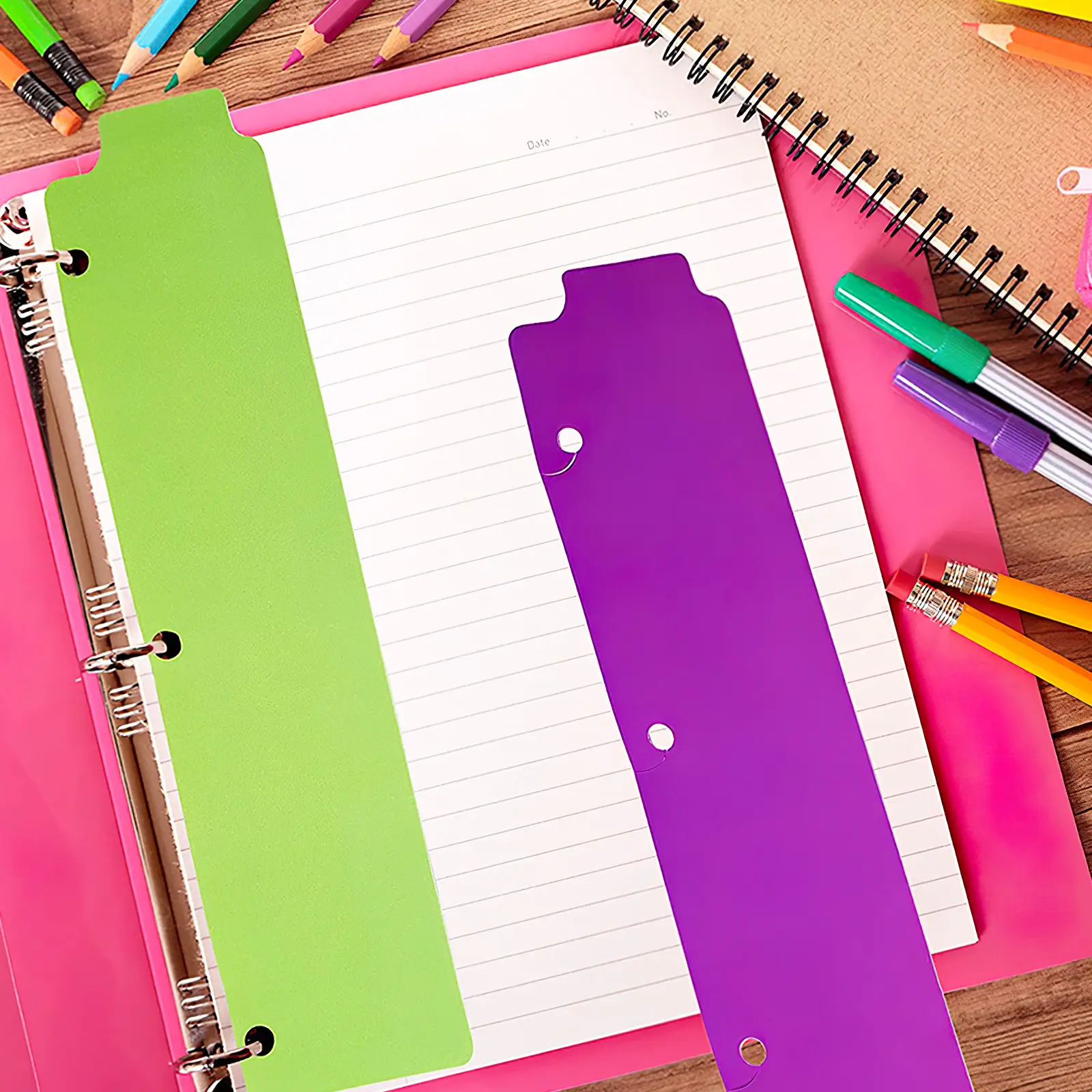 

5Pcs Binder Dividers Index Tabs Writable Plastic Dividers for Notepad Notebook Loose Leaf Binder Organization Daily Use