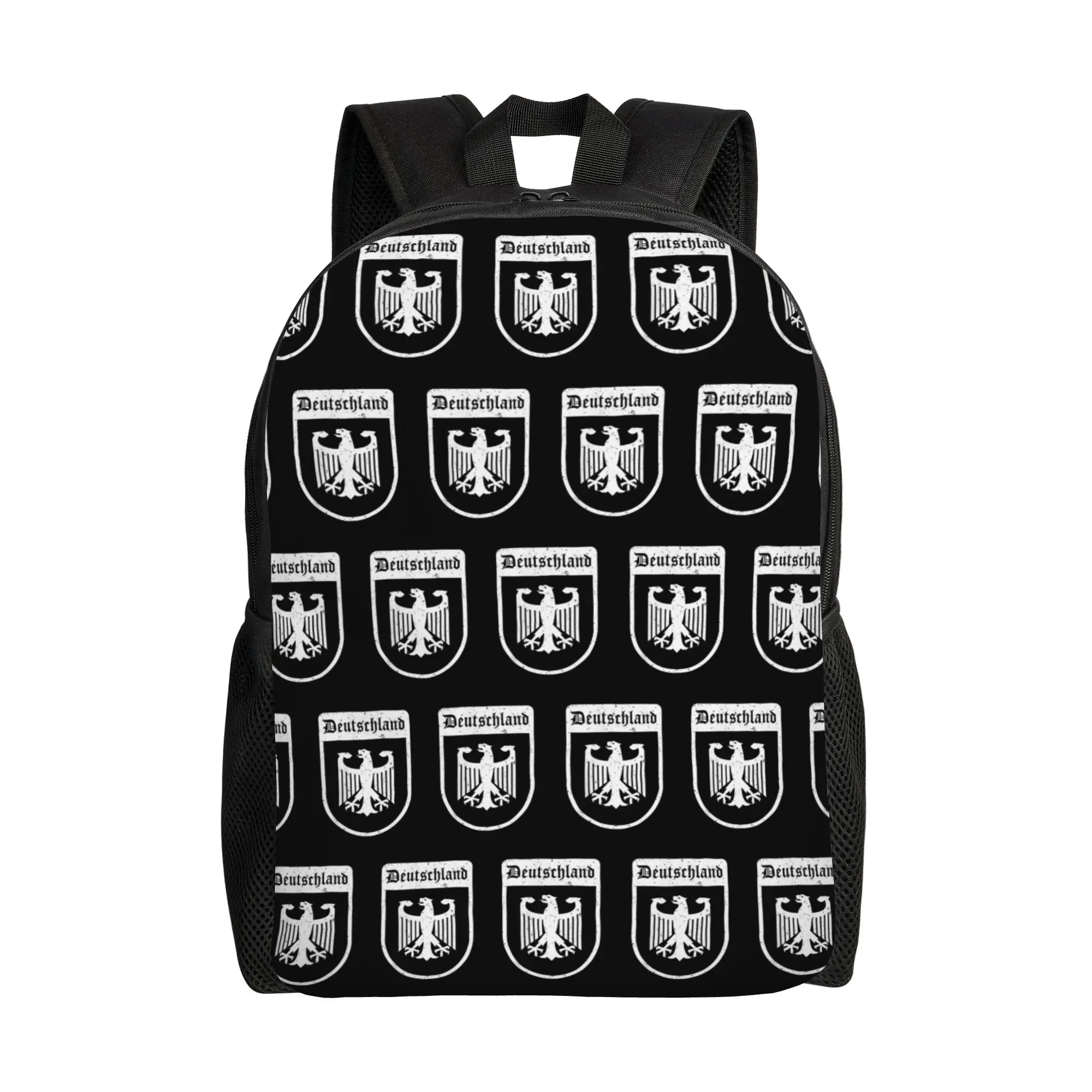 

Модный рюкзак с немецким флагом и орлом, прочный, для старшей школы, бизнеса, повседневный, для мужчин и женщин, студенческий, холщовый.