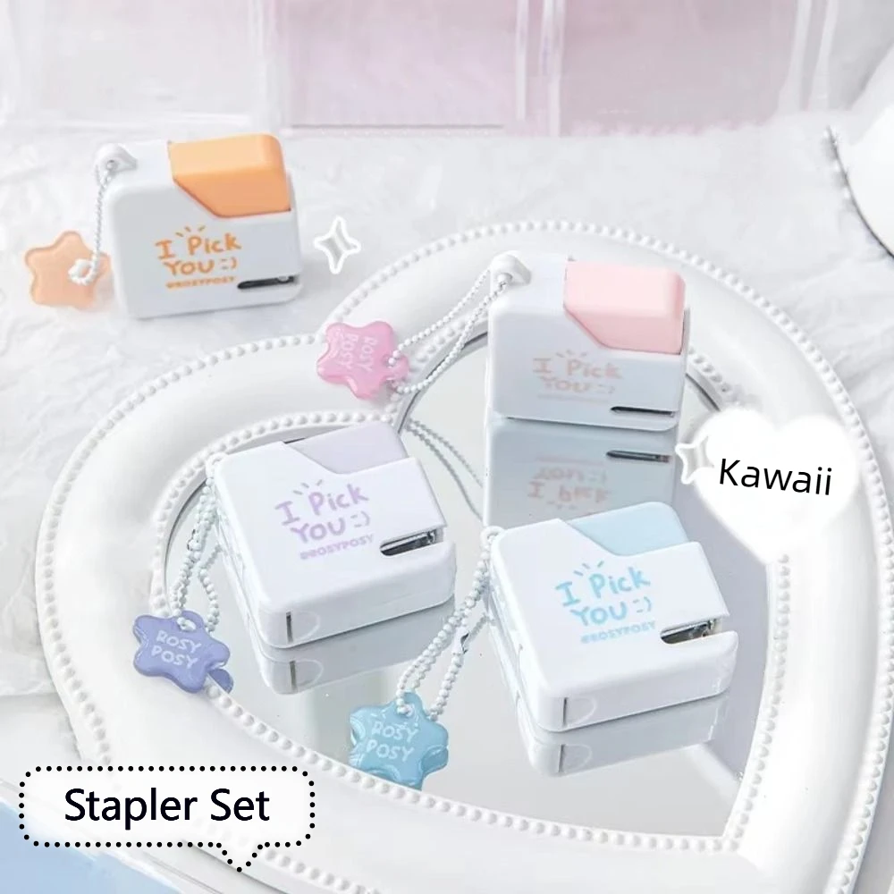 ได้อย่างง่ายดาย MINI สีเครื่องเย็บกระดาษชุด 40pcs เบอร์ 10 Staples ใช้งานง่ายประหยัดแรงงานชุดเย็บกระดาษเย็บกระดาษมัลติฟังก์ชั่น