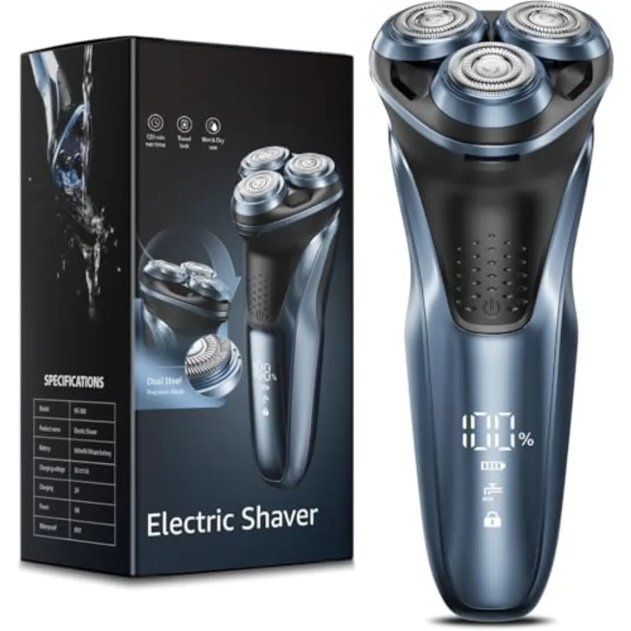 Travel Electric Razor for Men:5D Floating Head Shavers for Men, Smooth Shave Ready in Seconds - IPX7 Waterproof Wet or Dry, USB