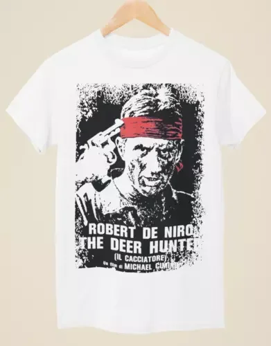 The Deer Hunter - Movie Poster Inspired Unisex White T-Shirt Tees High Quality 100%Cotton Short Sleeve