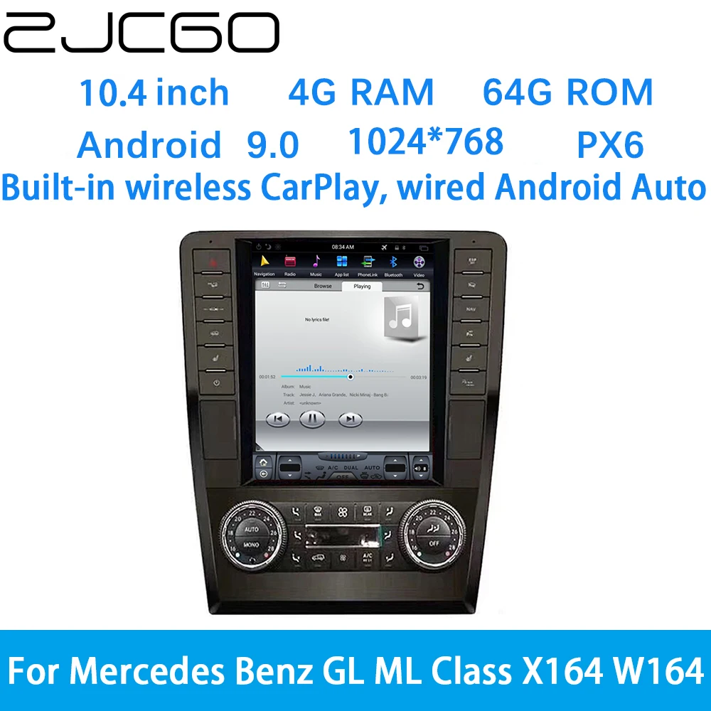 

ZJCGO Car Multimedia Player Stereo GPS DVD Radio Navigation Android Screen System for Mercedes Benz GL ML Class X164 W164