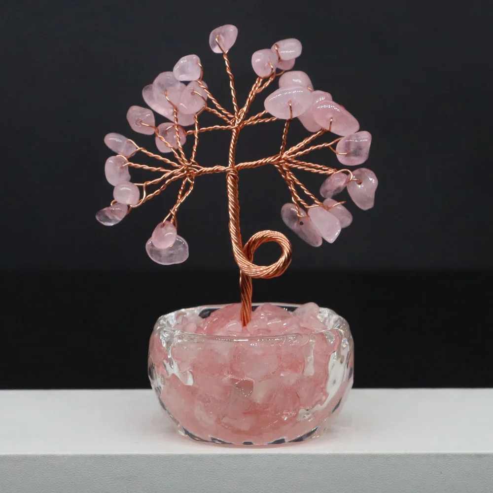 Crystal Money Tree Of Life Gravel Specimen Reiki Healing Ornaments Lucky Trees DIY Souvenir Gift Office Table Home Decoration