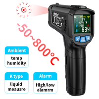 -50 to 800 Degree Mestek Digital Infrared Thermometer Laser Temperature Meter Non-contact Pyrometer Hygrometer IR Thermometer