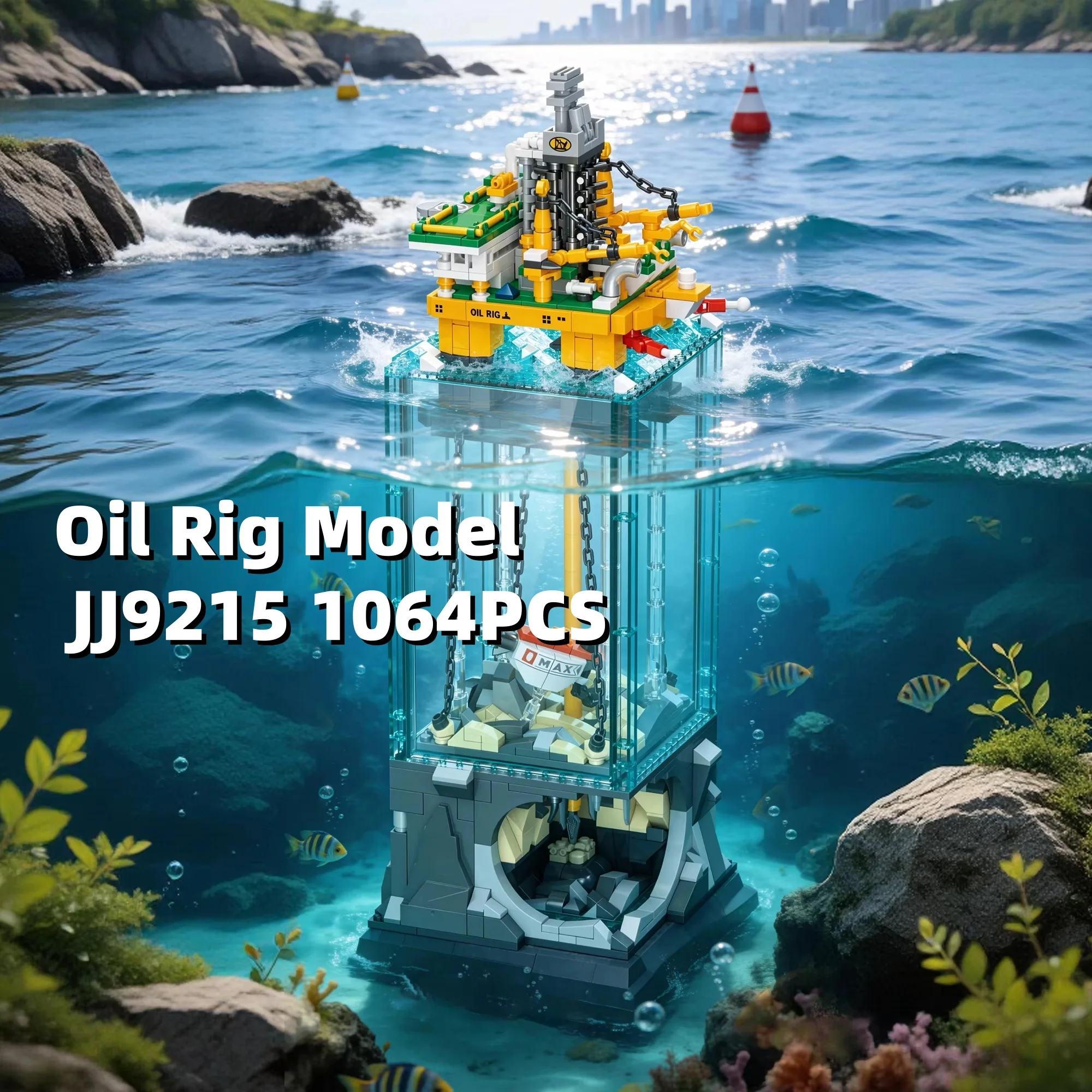 

Коллекционный конструктор JJ9215: Миниатюрная модель морской нефтяной вышки (1064 детали) для обучения и развлечений
