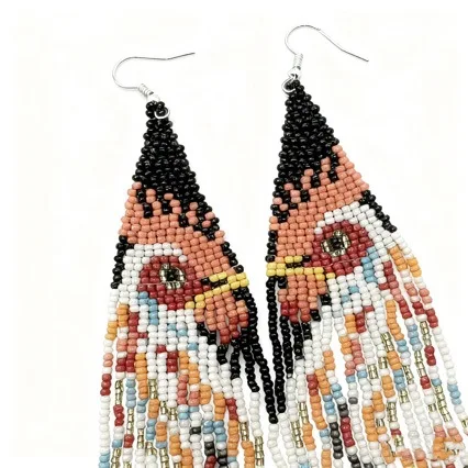ZGMXR Rice bead earrings Tassel Turkey Bohemia 