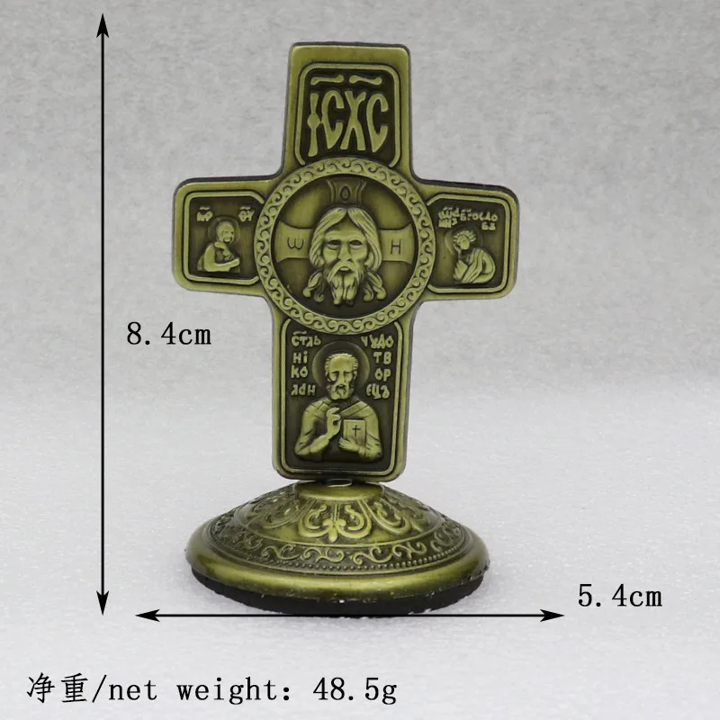 Retro Eastern Orthodox Byzantine style office desk ornaments, metal craft car ornaments.