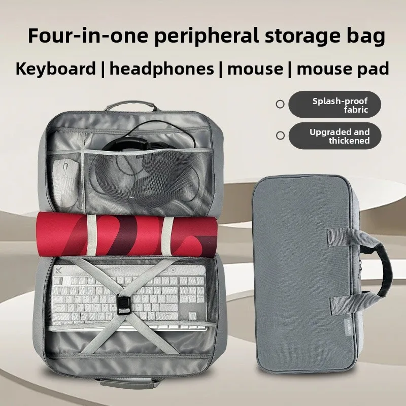 Custom Hard Shell Keyboard Mouse Headset Organizer Case, All-In-One Waterproof & Wear-Resistant Storage Box for Gaming Gear Gift
