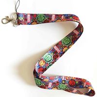 MINISO Marvel The Avengers Cartoon Key Lanyard ID Badge Holders Animal Phone Neck Straps with Keyring Phone Accessories B001