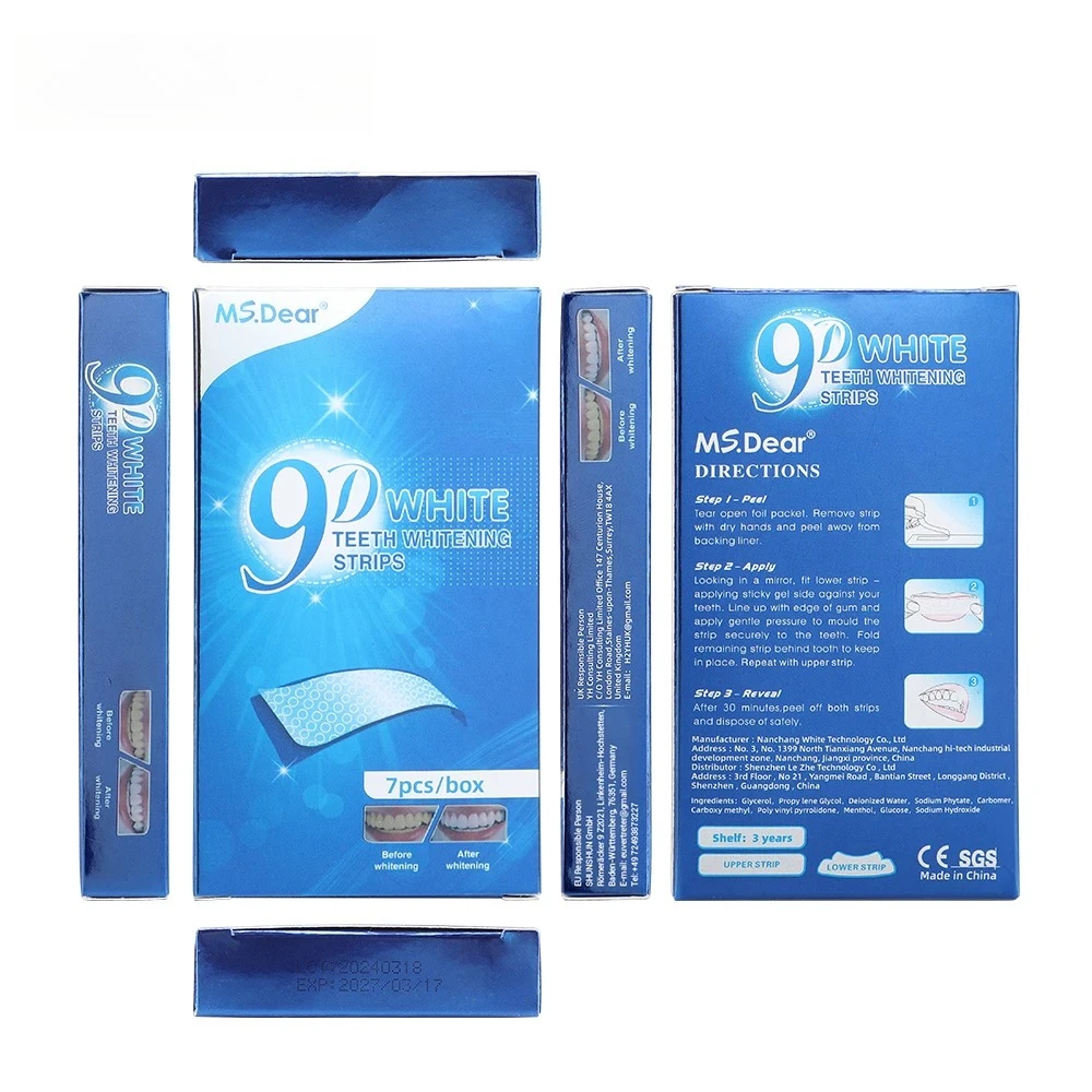 

Teeth Whitening Stickers 3D/5D/9D Whitening Strips Removing Smoking and Coffee Stains Oral Hygiene Care Teeth Cleaning Materials