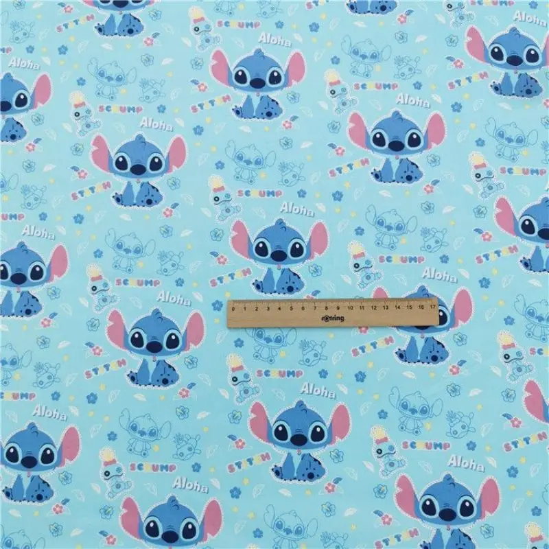 Width 160cm Disney Stitch Cotton Fabric Per Half Meter For Sewing Patchwork Children Clothes Bedding Quilting Material