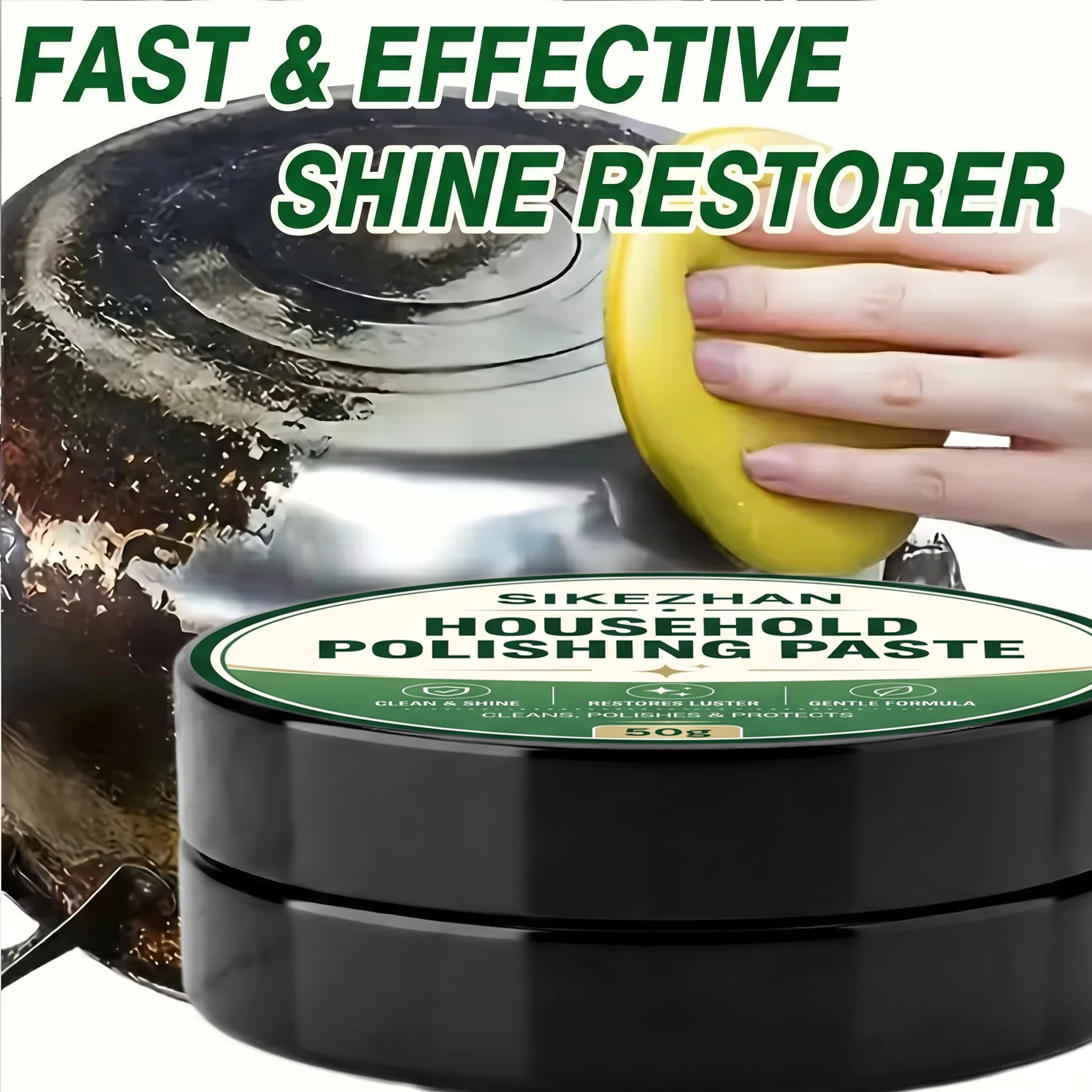 SIKEZHAN Heavy Duty Metal Polishing Paste | Quick Stain & Scratch Repair Compound for Stainless Steel, Chrome | Portable