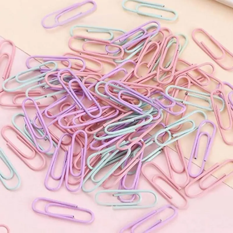 300PCS Colorful Paper Clips Office Supplies Paper Clip Large File Bookmark Paper Clip U-shaped Buckle Office Supplies