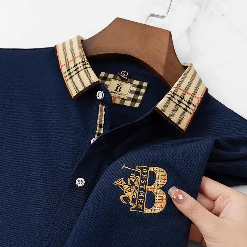 2025 new luxury men's short sleeved summer high-quality designer boutique brand embroidered polo shirt business casual T-shirt image 3