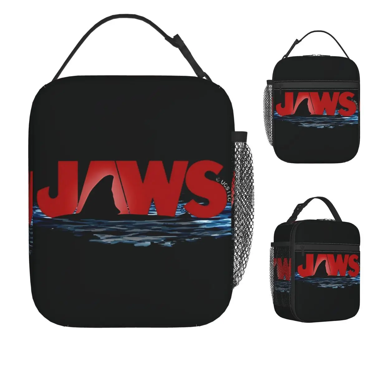 

Jaws Logo With Great White Shark Fin Emerging From The Ocean Lunch Bag Lunch Box For Men Picnic Cooler Bag Tote Food Bags