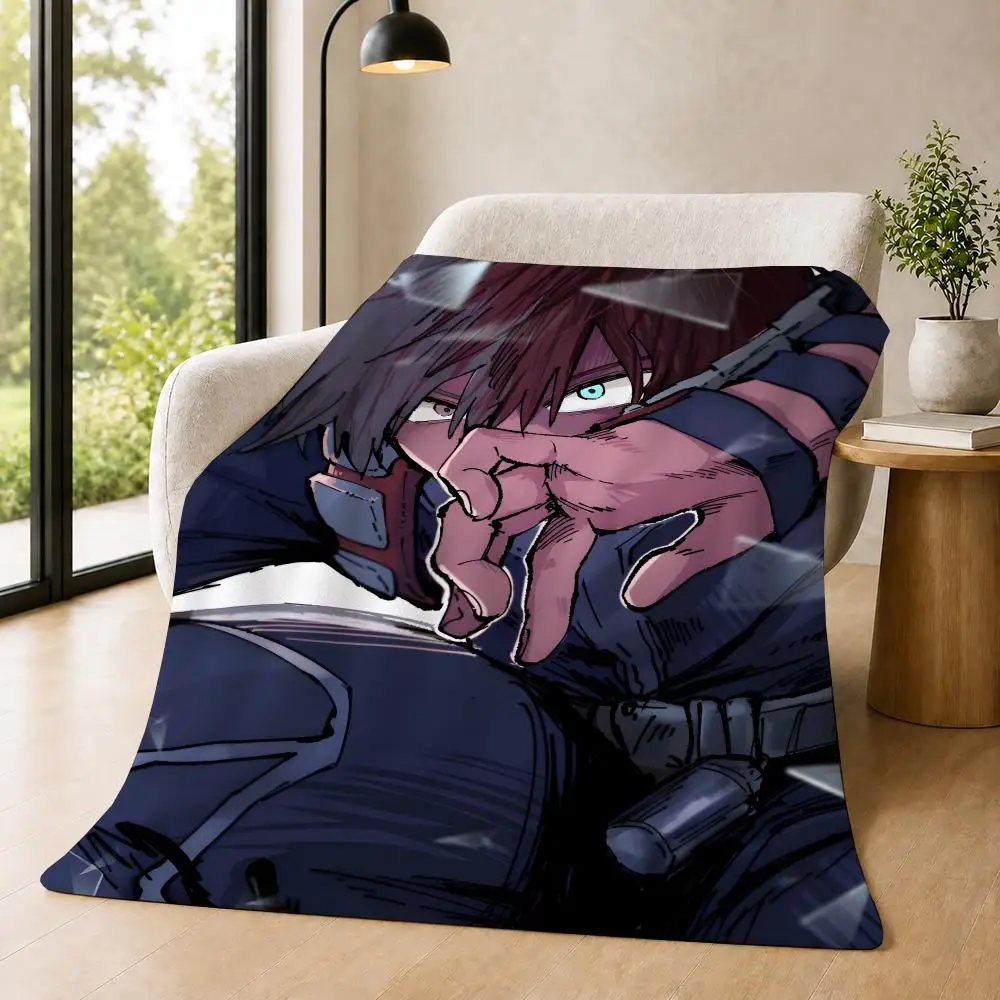Anime Character Shoto Todoroki Throw Soft Flannel Throw Blanket for Sofa, Bed Dorm Nap Pet Blanket Gift Available
