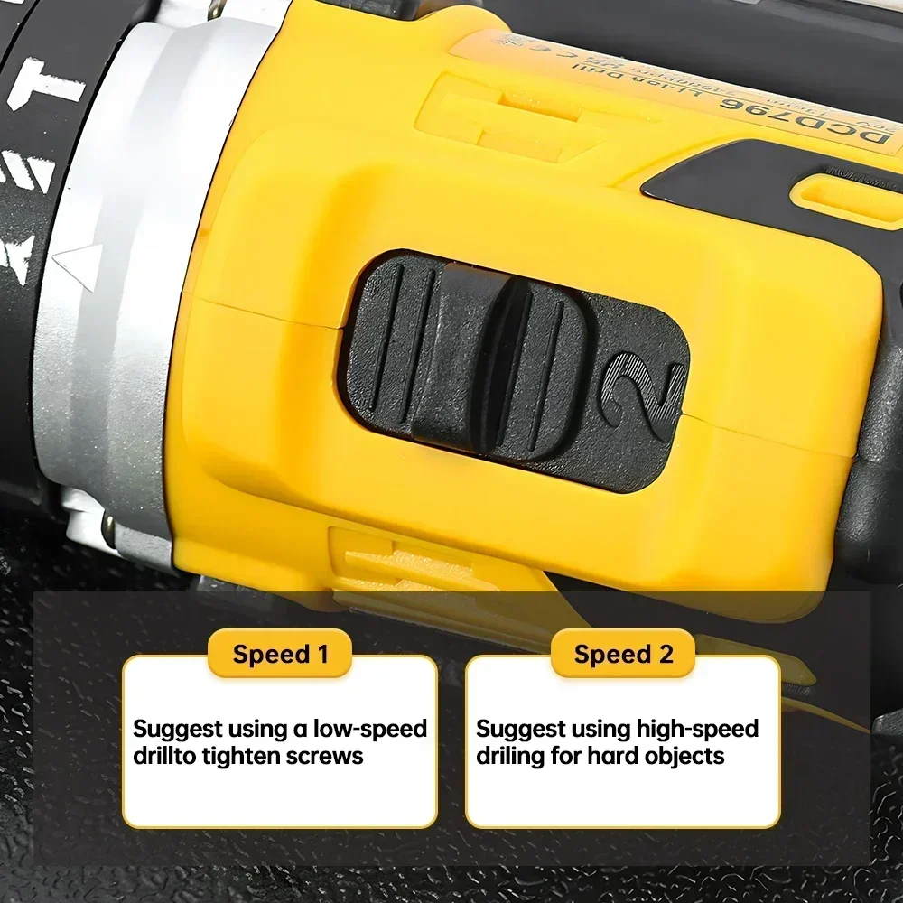 Dewalt dcd796 sem fio sem escova furadeira de impacto sem escova multifuncional recarregável portátil 20v bateria ferramentas elétricas