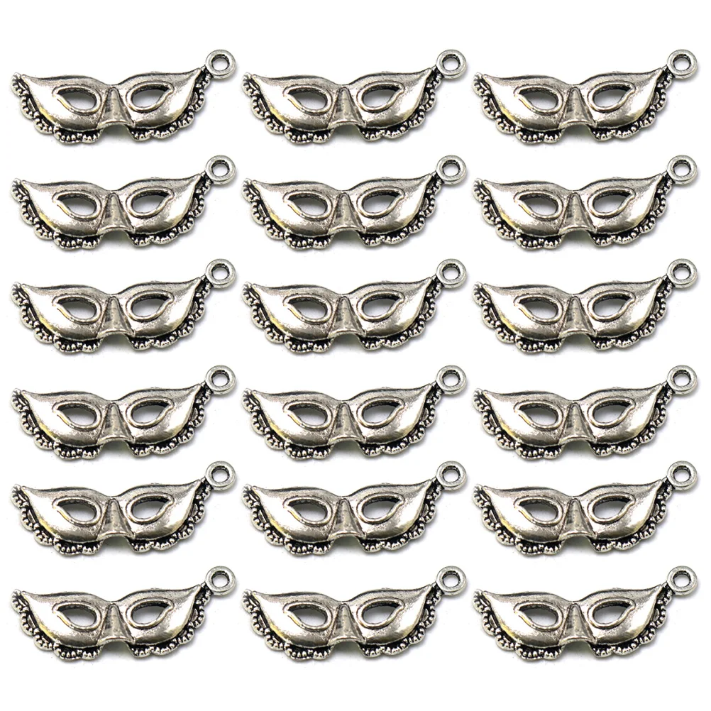 

50 Pcs Dancer Mask Bracelet Pendant Charms Fashion Jewelry Making Bangle Pendants Bracelets Metal Alloy