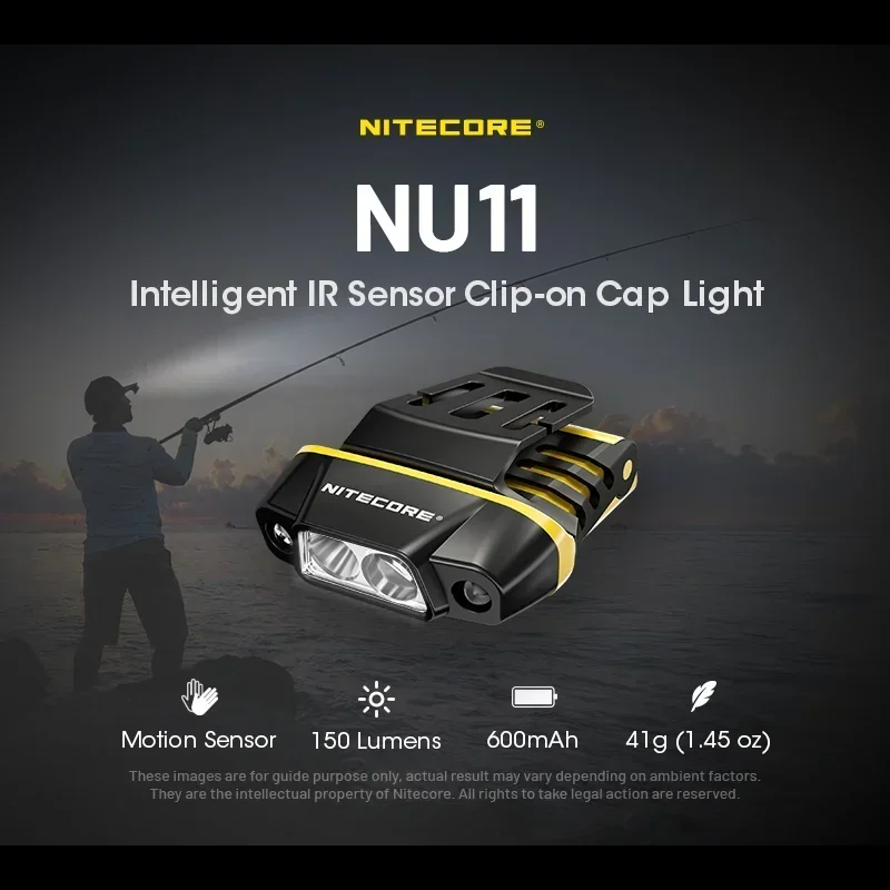 Imagem -04 - Nitecore-clip-on Cap Light Sensor ir Inteligente Recarregável Construído em 600mah Bateria Nu11 150lumens