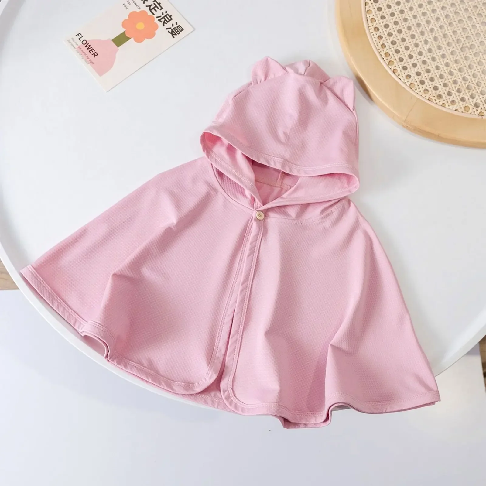 Newborn Baby Girls Summer UPF 50+ UV Sun Protection Skin Coat Children Hooded Cape Bolero Beach Outwear Quick Dry Sunscreen Tops