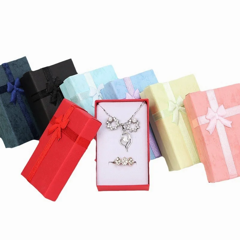 6Pcs/lot Paper Jewelry Boxes Rings Earrings Necklaces Storage Organizer Gift Box Cloud Bowknot Jewelry Packing Box 5*8*2.5cm