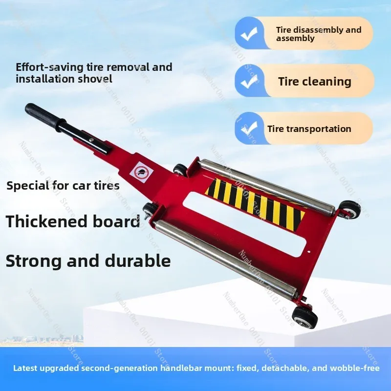 Labor-saving Tire Mounting Shovel, Tire Pry Tool with Cleaning Roller for Car & Truck Tire Repair