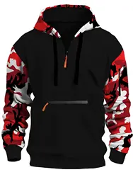 Herfst en winter heren nieuwe casual hoodie kwaliteit camouflage arm rits lange mouwen trui trend hoodie ins mode Skids