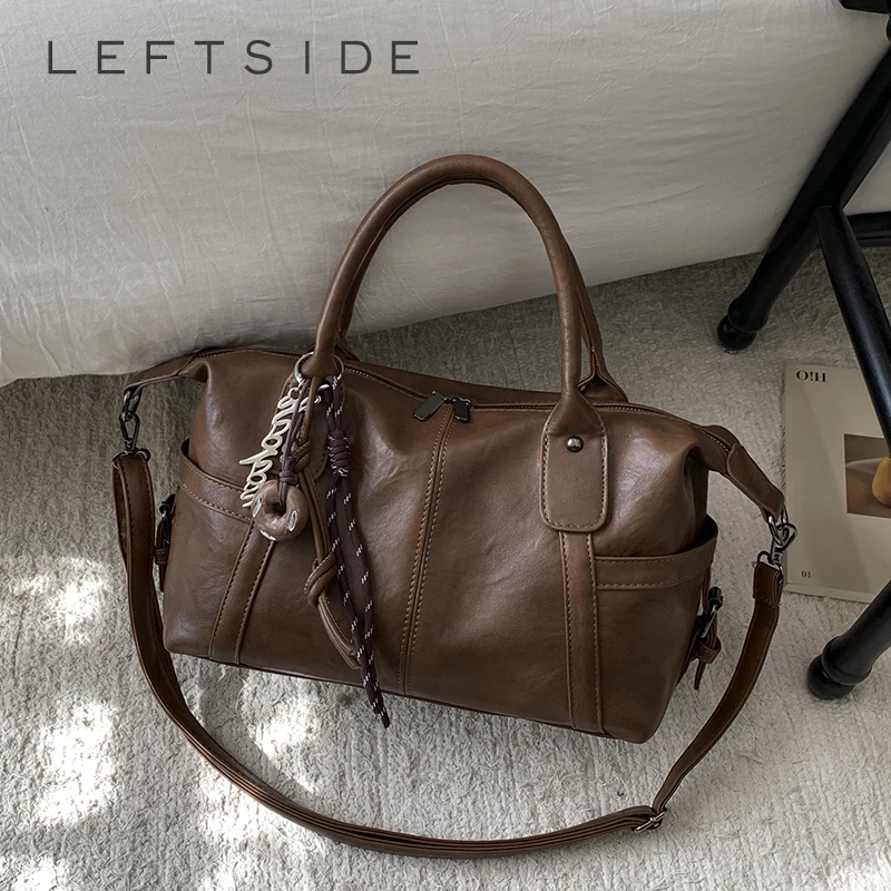 

LEFTSIDE Small New PU Leather Shoulder Bags for Women 2025 Luxury Designer Trend New Crossbody Bag Females Short Handle Handbags