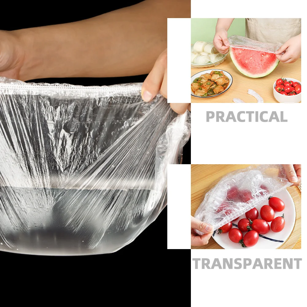 

200pcs Elastic Stretch Bowl Covers For Food Storage Fresh Keeping Plastic Wrap Reusable Airtight Lid Kitchen Fridge Vegetables