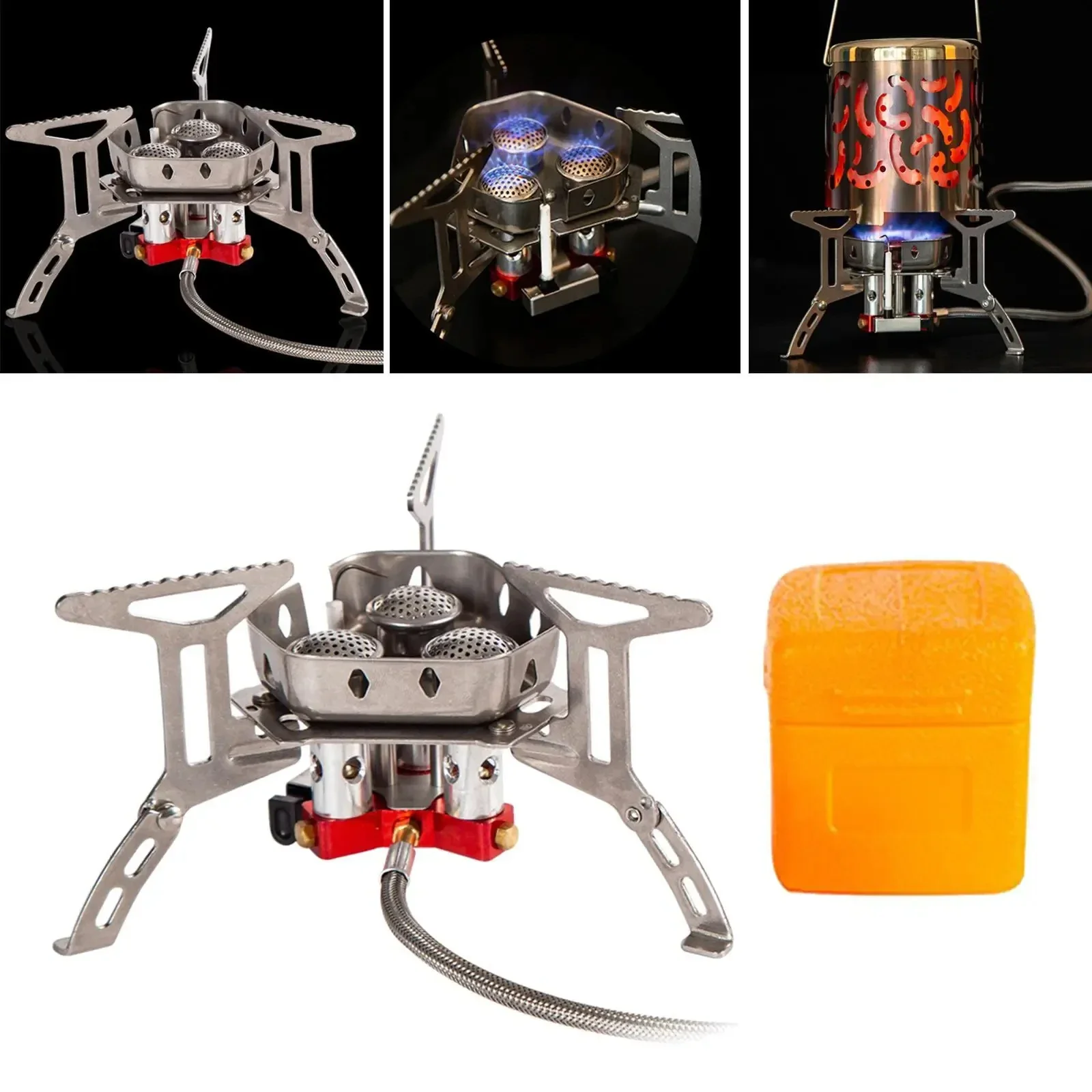 

Portable Mini Camping Gas Stove Outdoor Windproof Split Stove Foldable Burner 5800W Outdoor Hiking Picnic Barbecue Cooking Tool
