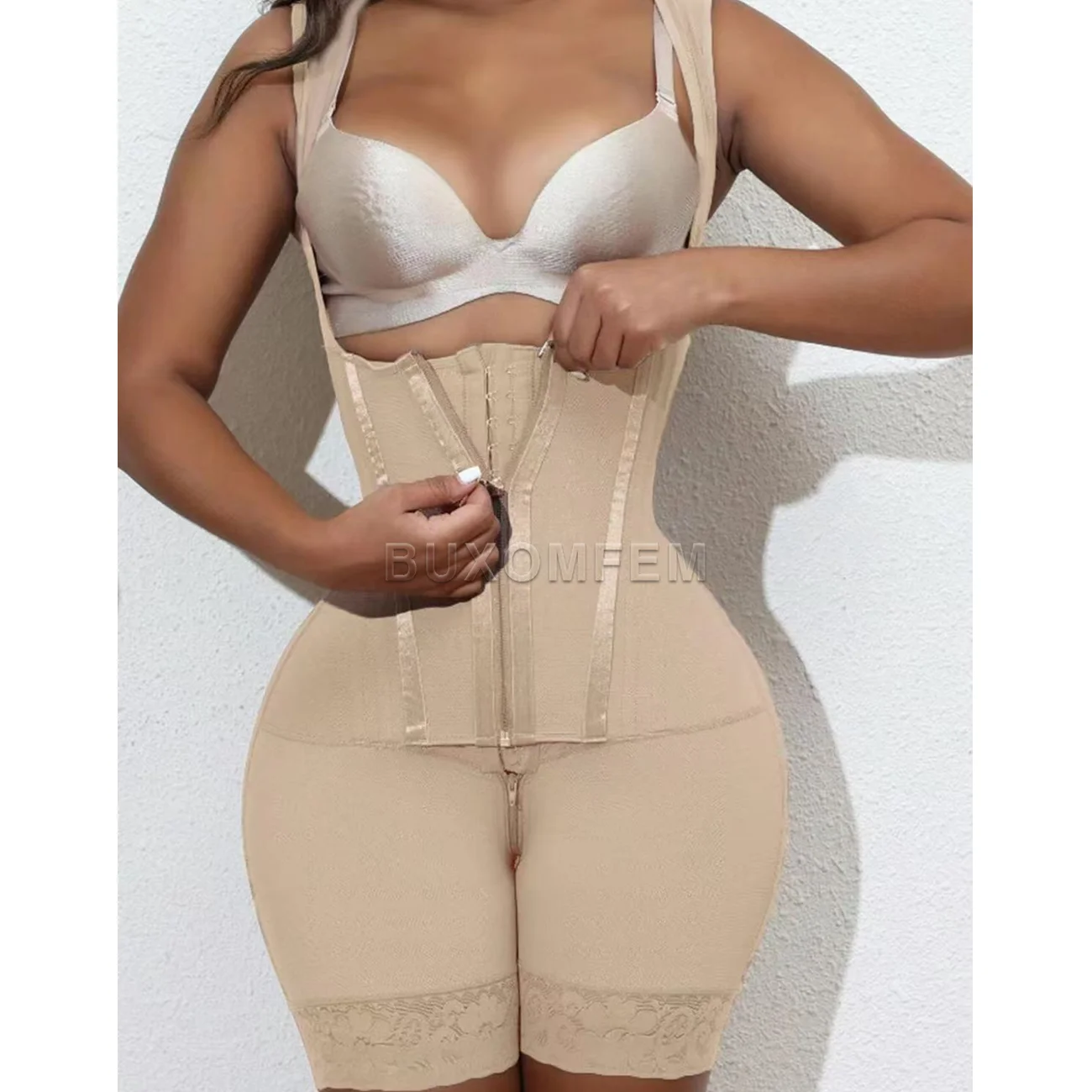 Women's  Modeling Faja Colombianas Shaping Body Shapewear Waist Trainer Corset High Compressive Bodysuits for BBL Post Surgery