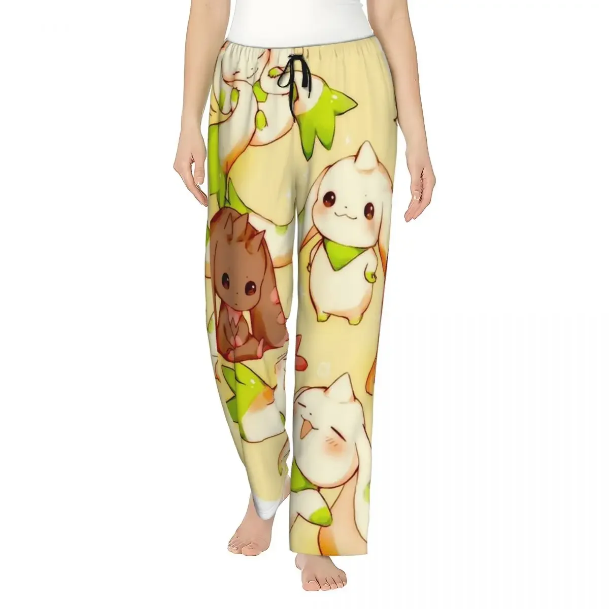 

Custom Terriermon Lopmon Women Pajama Pants Lounge Sleep Sleepwear Bottoms with Pockets