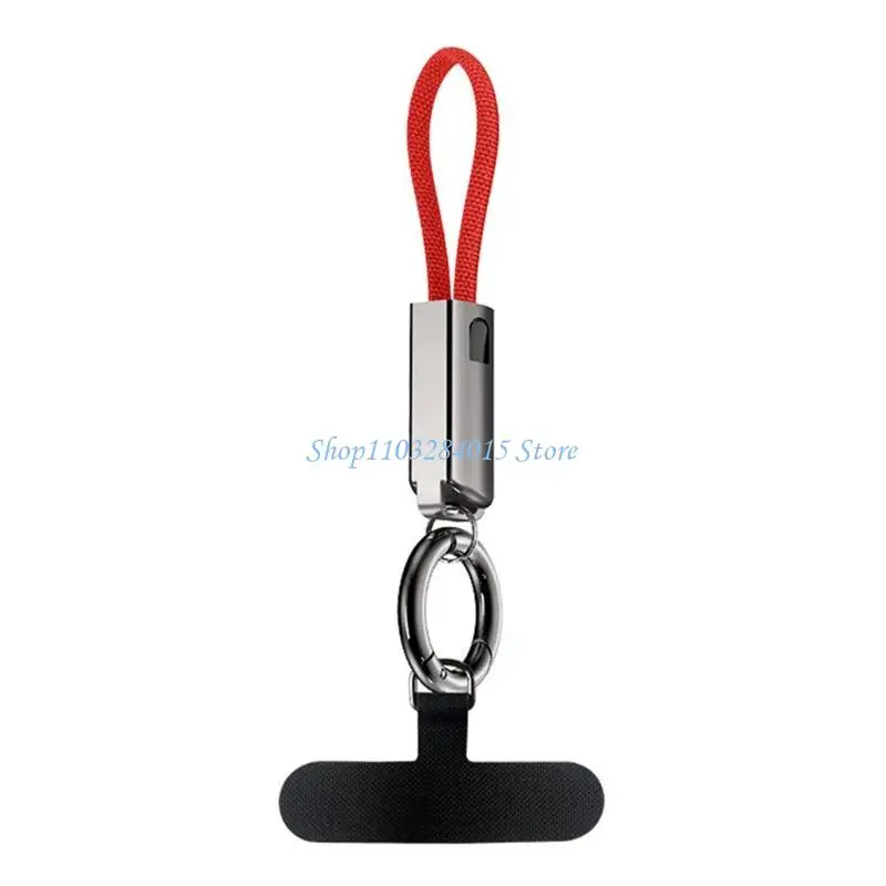 R6FF Short USB Type C to Type C Cable 16CM PD65W Fast Charging Keychain Phone Lanyard