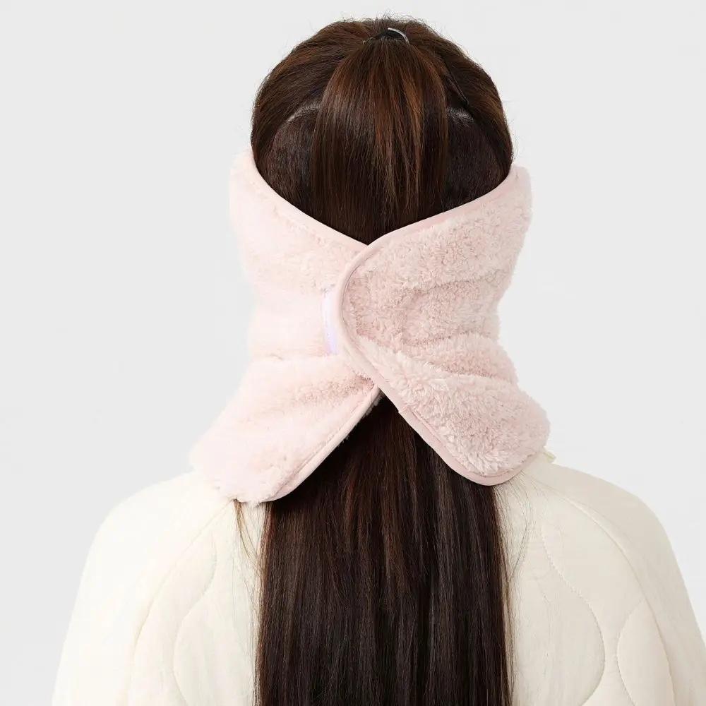 Winter Warm Face Mask Built in Ear Covers Thickened Fabric Face Mask with Ear Covers Soft Material Fleece Bib