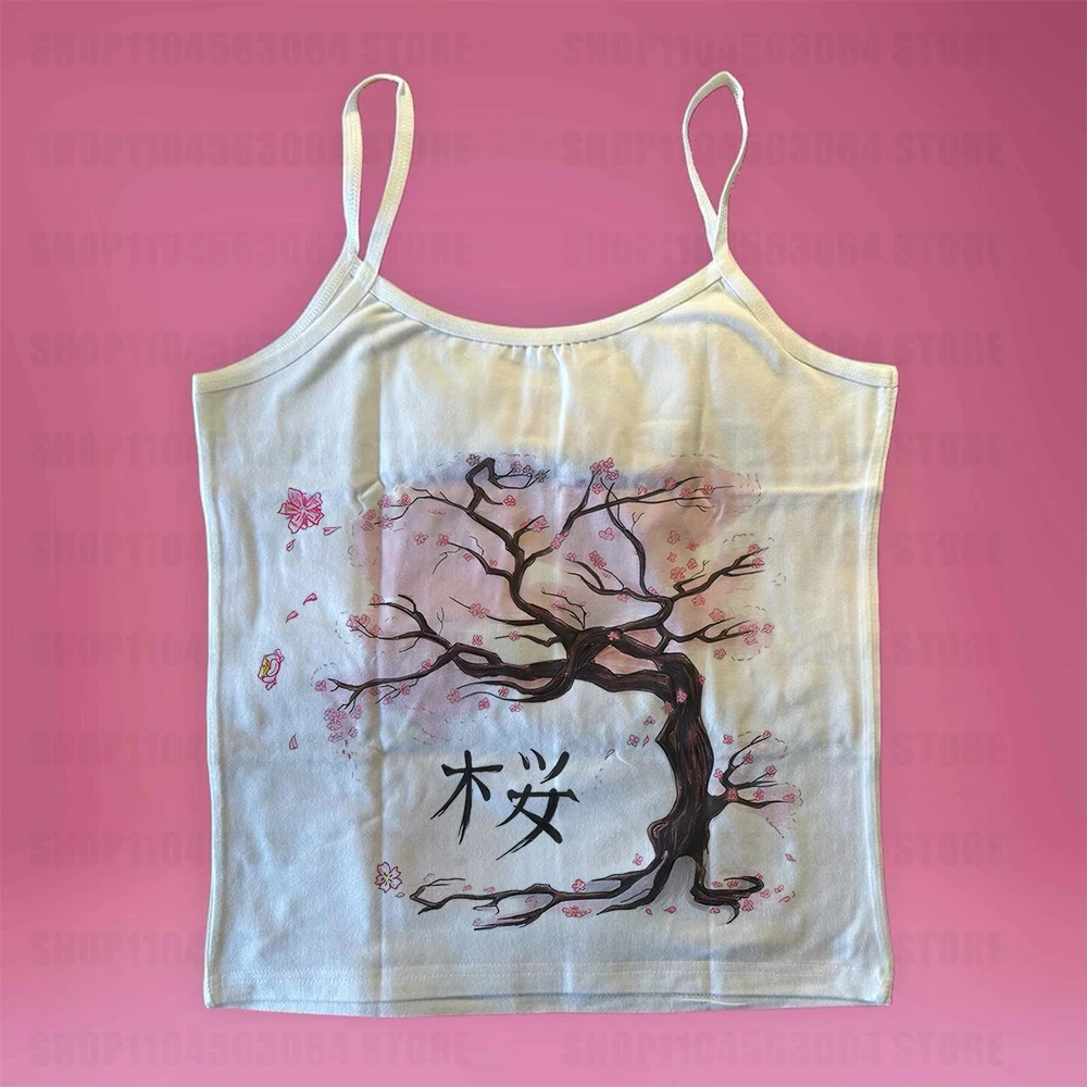 

Summer Gothic Baby Tank 2000s Vintage Street Women Graphics Grunge Tank Y2k Style Clothes Aesthetic Cute Slim Crop Tops vest 90s
