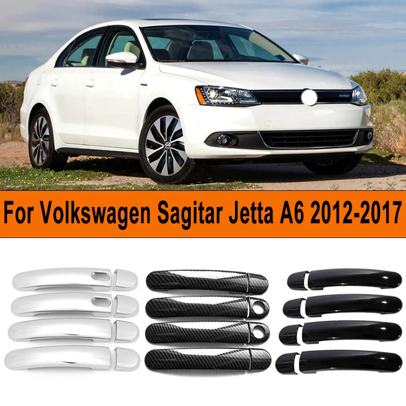 Car Door Handle Covers Trim Overlay Styling Sticker Auto Exterior Accessories For Volkswagen Sagitar Jetta A6 2012-2017 2013