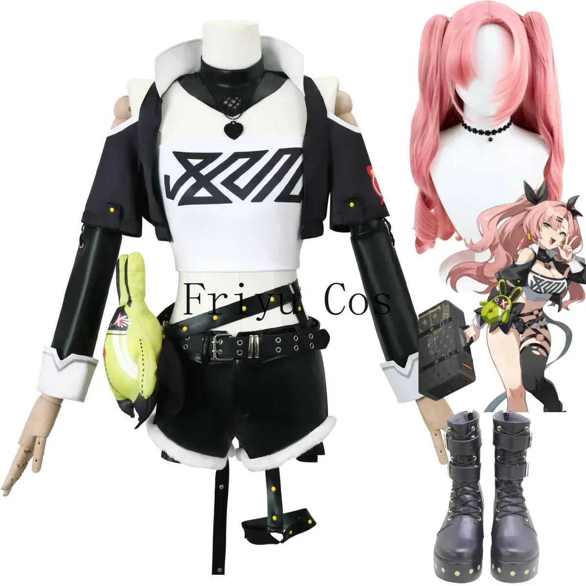 

Game Zenless Zone Zero Nicole Demara Cosplay Costume Gentle House Wig Short Coat T-shirt Uniform Boot Woman Sexy Christmas Suit
