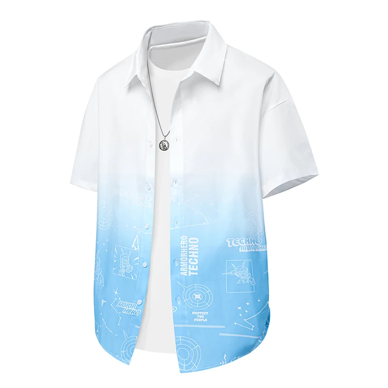 

Men's Casual Short Sleeve Shirts Leisure Street Wear Lapel Button-down Fashion Print Shirts for Men Plus Size 8XL