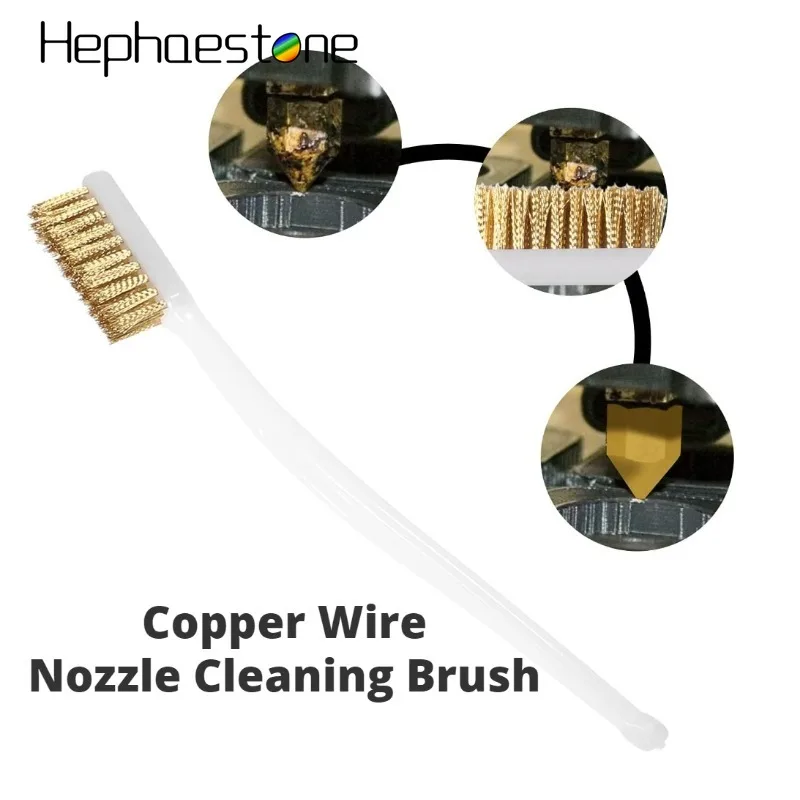 3D Printer Nozzle Cleaning Brass Wire Toothbrush Tool Brass Brush Handle Hot End Cleaning Copper Wire Nozzle Cleaning Brush