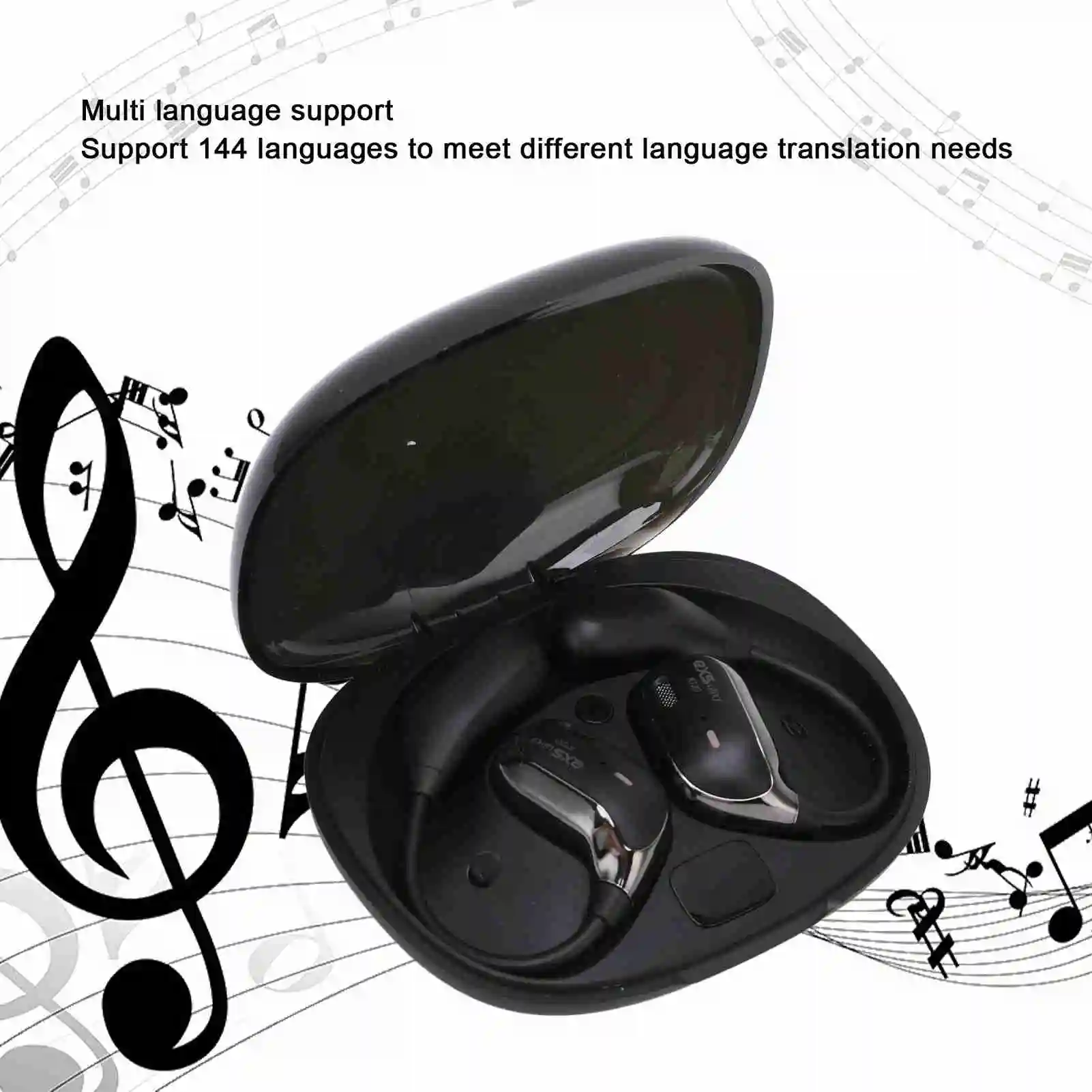 سماعات أذن مترجم لغة بلوتوث، عمر بطارية طويل، سماعات أذن مترجم لغة دقيقة من النوع C للموسيقى