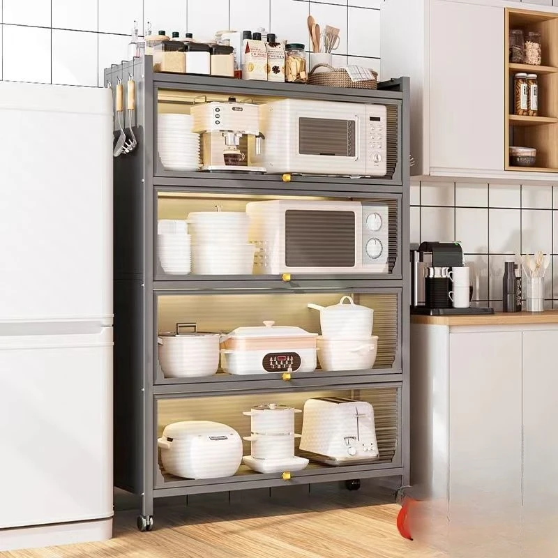 

Kitchen rack Floor-to-ceiling multi-layer multi-functional storage microwave oven