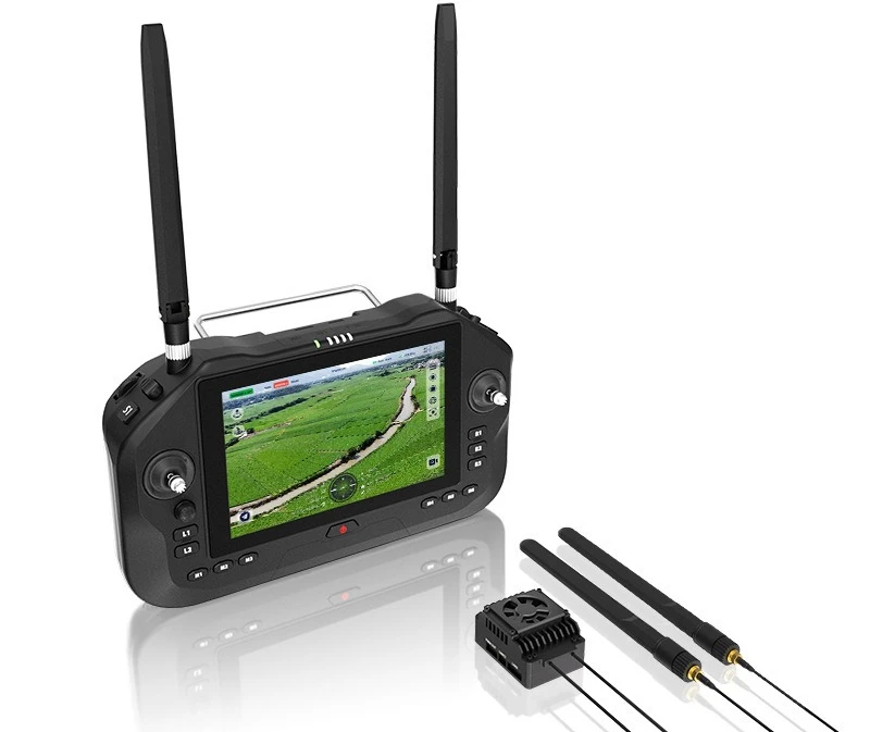 7PRO series, dual frequency 40KM high performance 7 inch high definition handheld ground station remote
