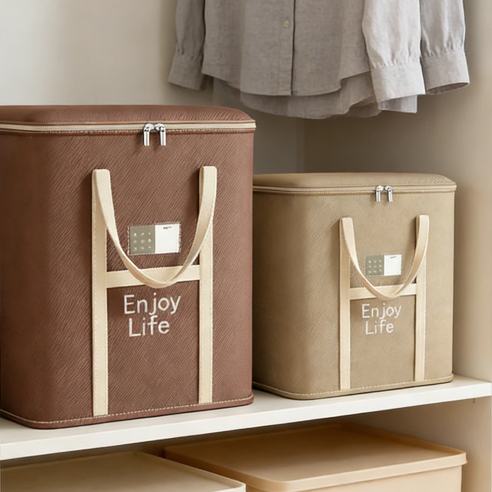 

1PC Extra Large Foldable Oxford Storage Bag – Fabric Dust-Proof Quilt and Clothing Organizer with Zipper and Easy Carry Handles