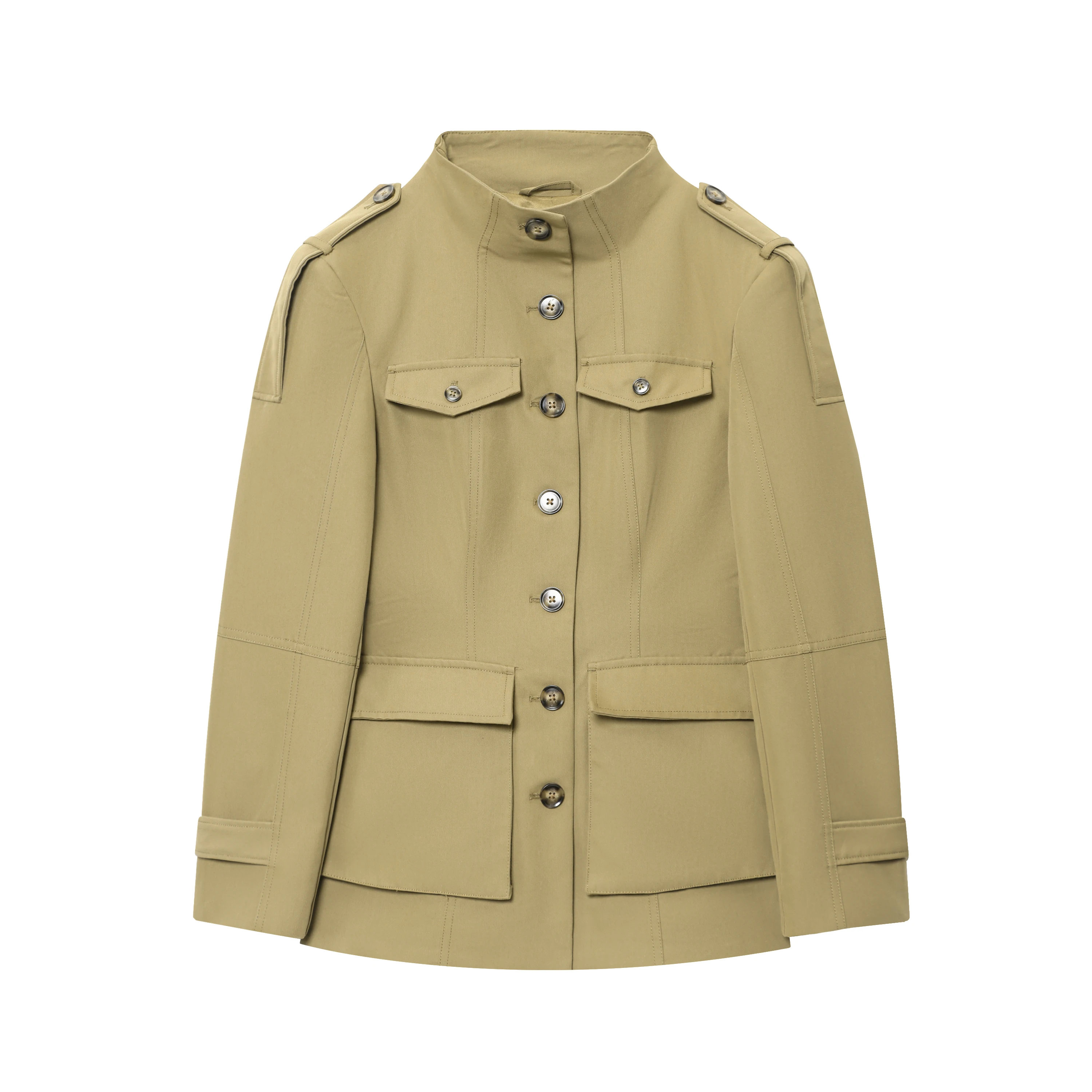 Neue Herbst-Damenbekleidung 2025, im europäischen und amerikanischen Stil, taillierte, modische, mit Riemen verzierte Taschenjacke